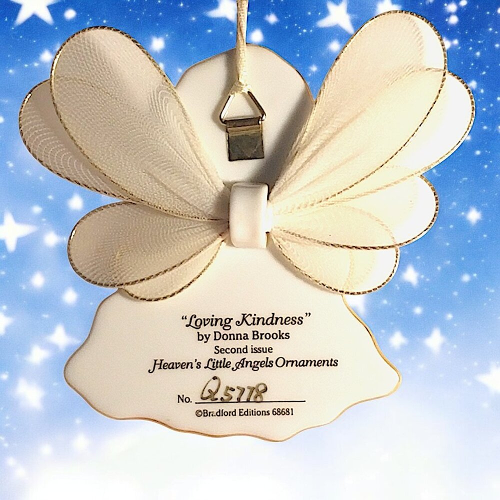 Heaven's Little Angels Porcelain Ornaments Loving kindness Donna Brooks Bradford - Picture 7 of 12